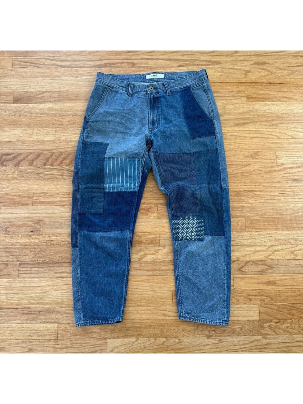 FDMTL Patchwork Boro Indigo Chambray Pants 32/28